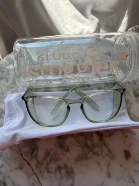 Open, but never used! Stoggles Clear Green Sunglasses